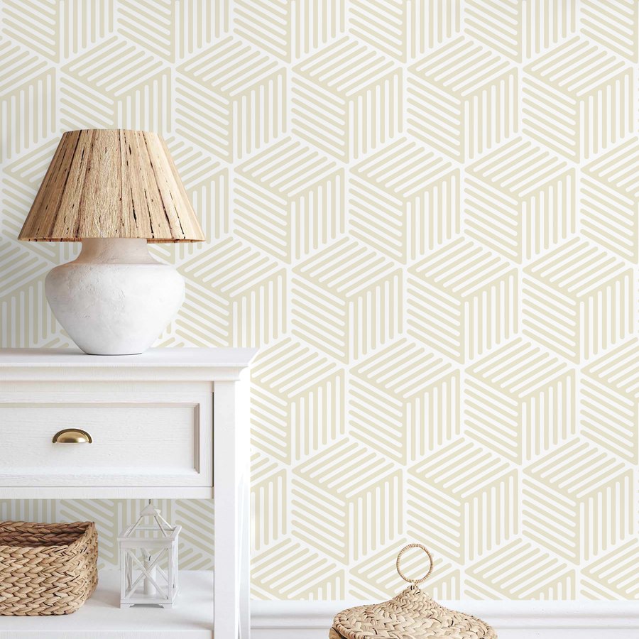 Modern hexagon geometric wallpaper