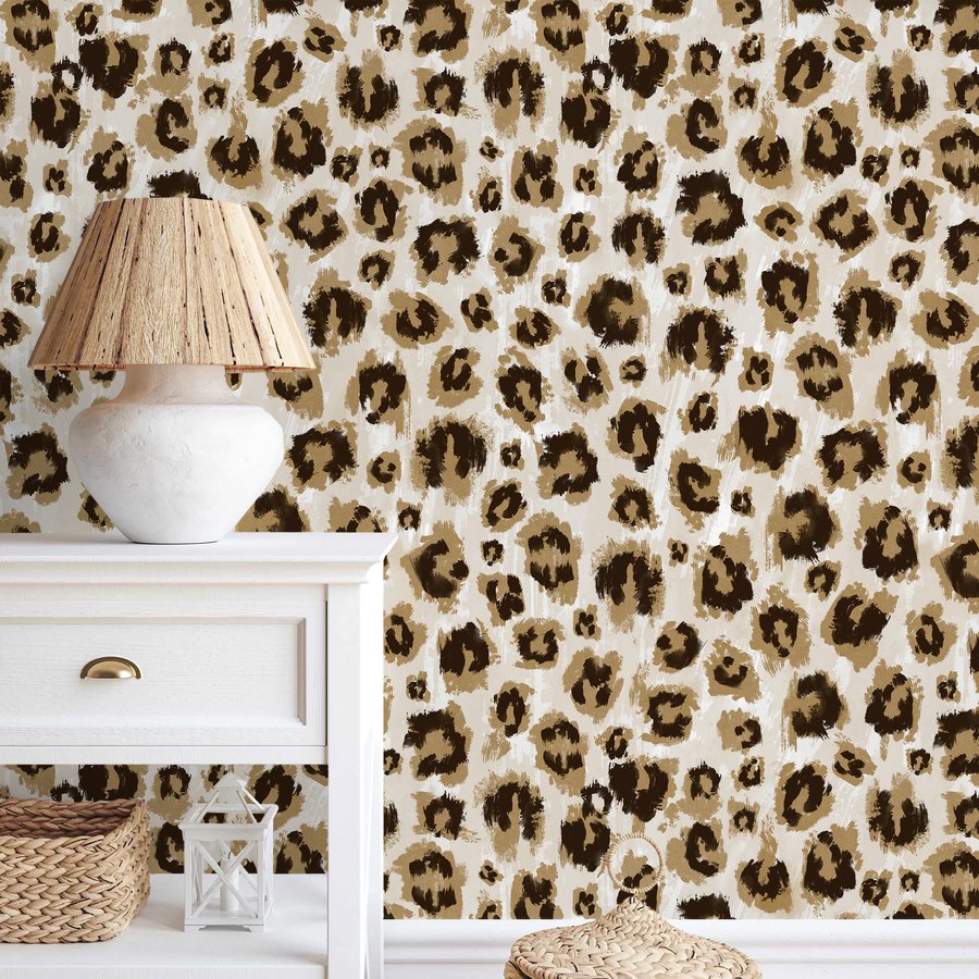 Wild leopard print wallpaper